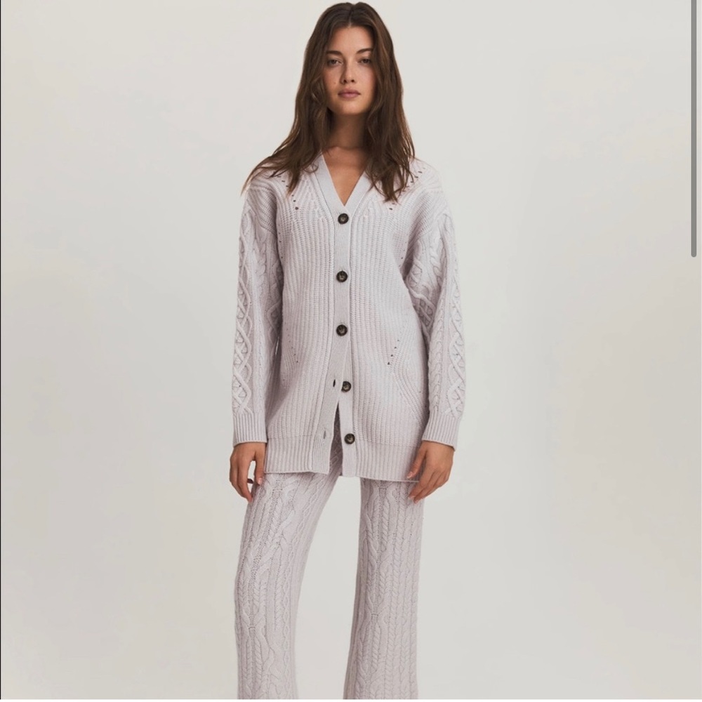 Something Navy Oversized Wool & Cashmere-Blend Cardigan